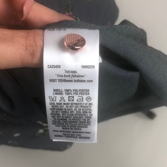 Ted Baker Gray Oracle Pleated Midi Dress Sz 2 or Small - Picture 7 of 10